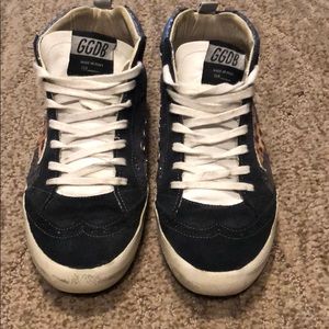 Golden Goose Mid Star glitter with leopard star